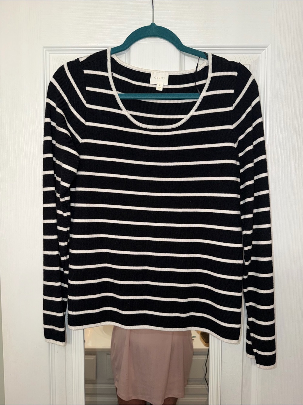 Cyrus Black & White Striped Long Sleeve Tee